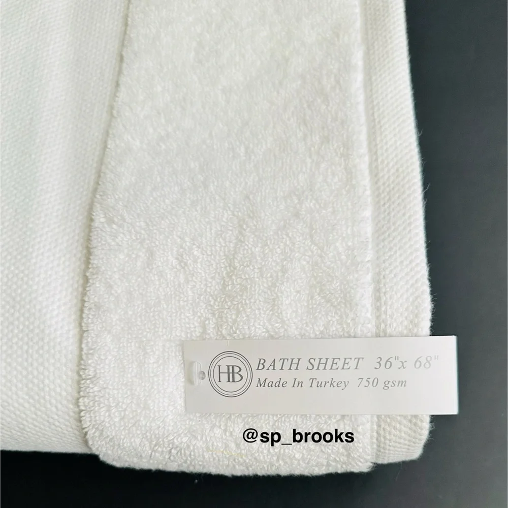 🎁1PC Hotel Balfour Bath Sheet - 750 gsm - White - 36” x 68” - Made in Turkey